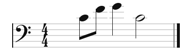 clave musical de fa aplicada en un ejemplo