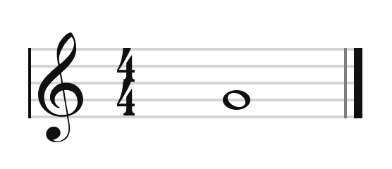 g4pentagrama sol cuatro notas