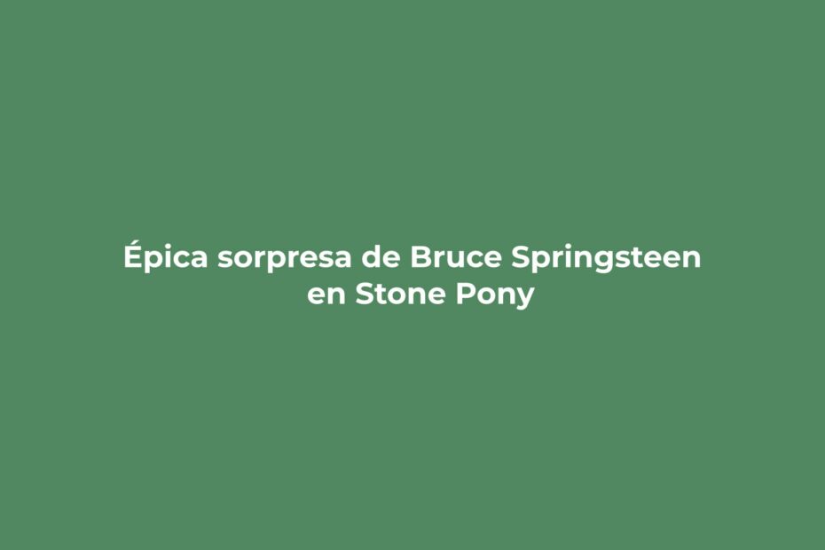 Sorpresa de Springsteen en Stone Pony